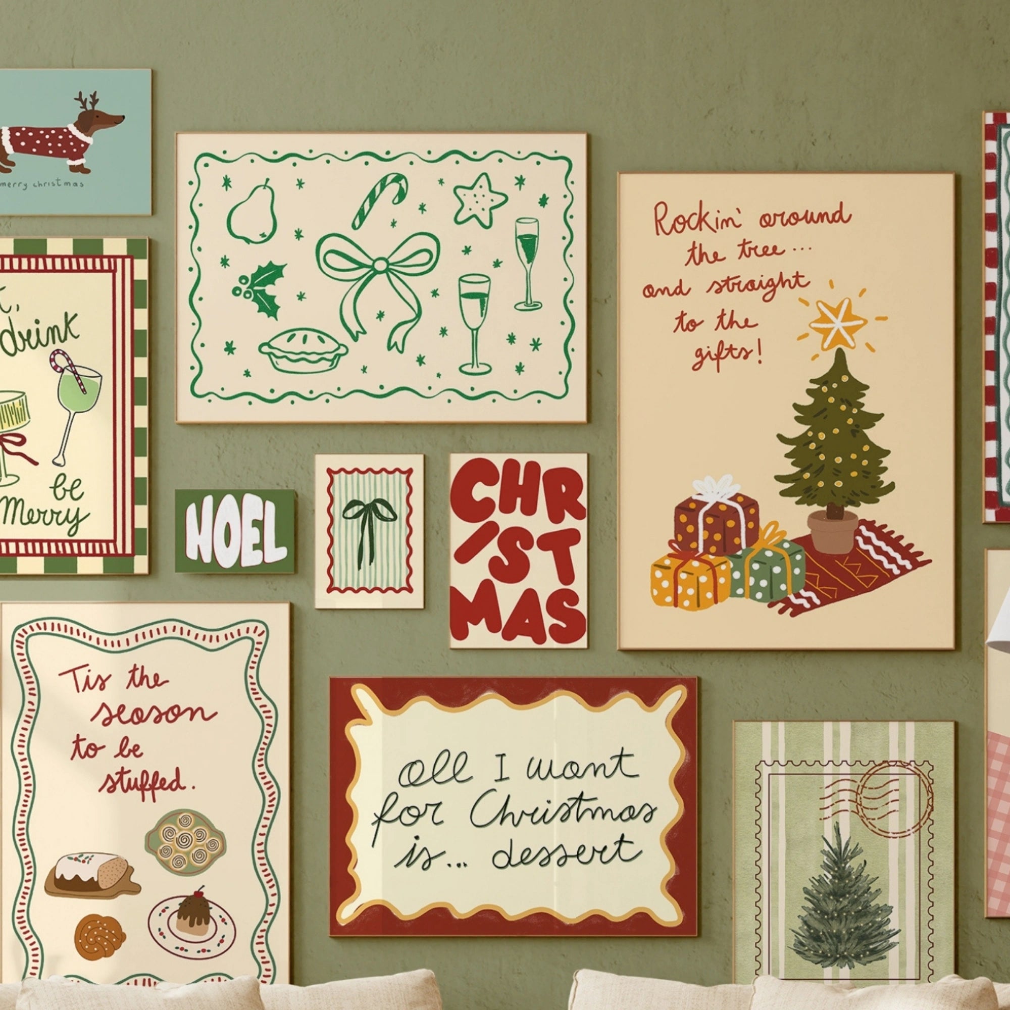 Handmade Minimal Christmas Decor, over 100 prints