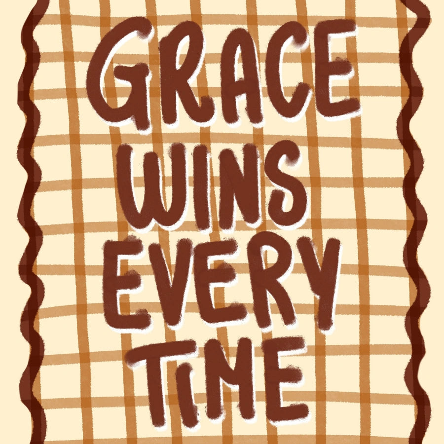 Grace Wins Every Time Wall Art - Christian Autumn Print