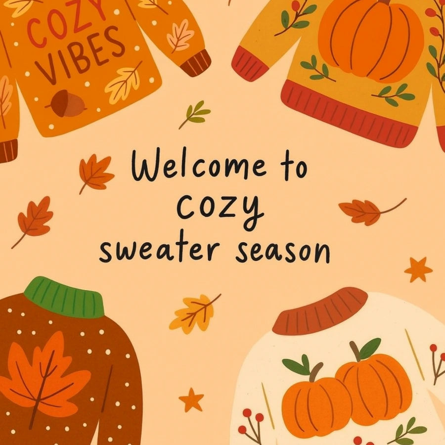 Cozy Sweater Season Wall Art - Autumn Quote Print
