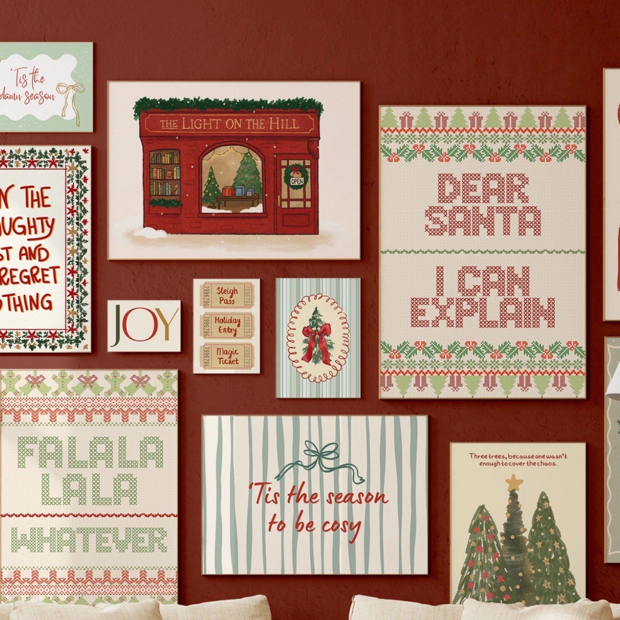 Handmade Scandi Christmas Decor, over 100 prints