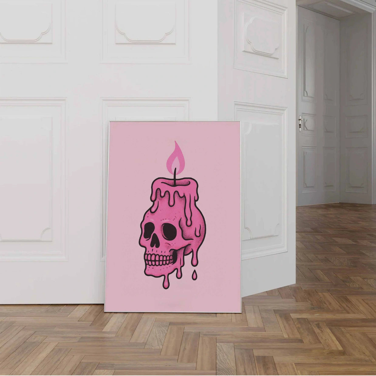 Melting Skull Candle  – Gothic Halloween Print