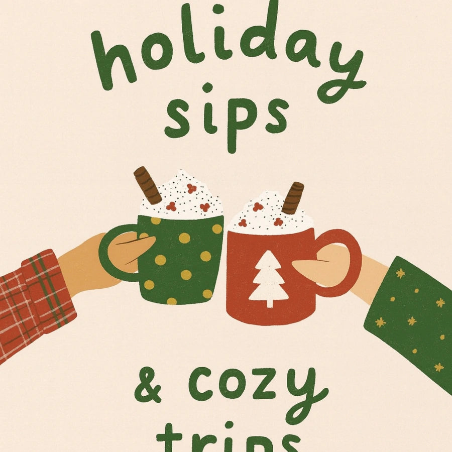 Holiday Sips Wall Art - Cozy Christmas Hot Cocoa Print