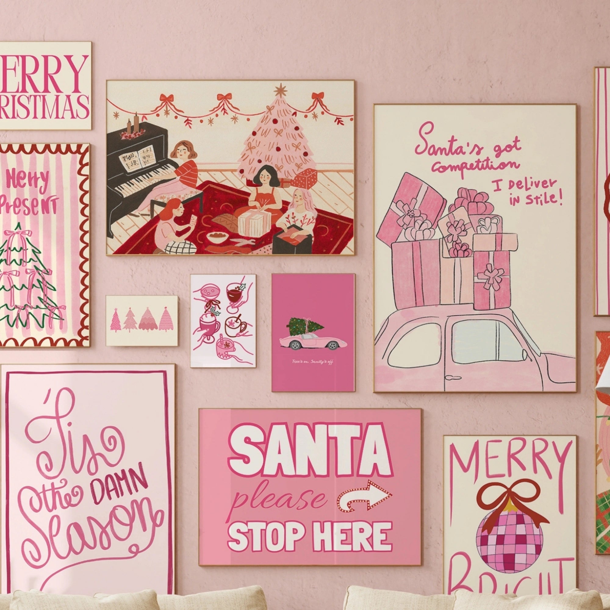 Handmade Pink Christmas, over 110 prints