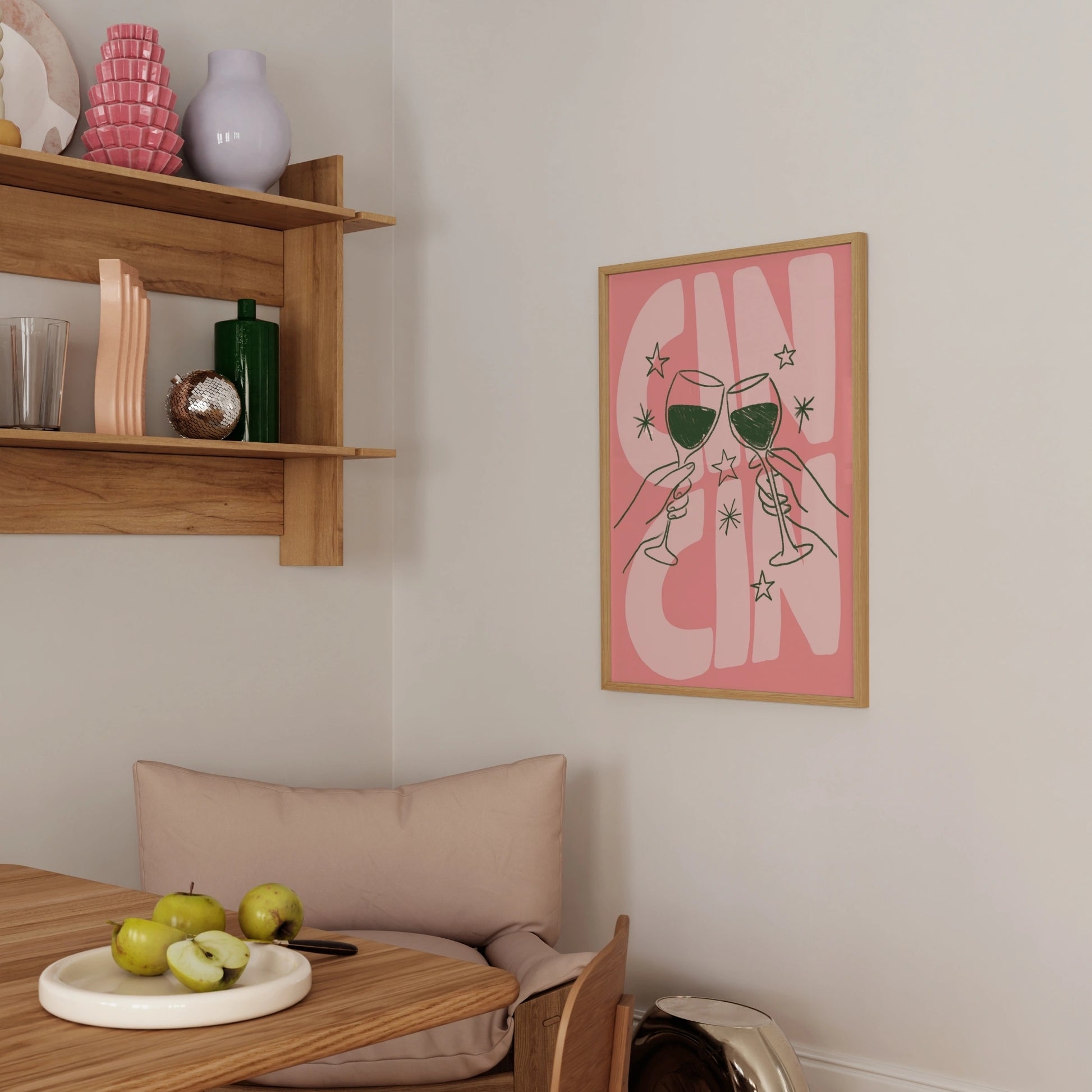 Pink Retro Kitchen Print