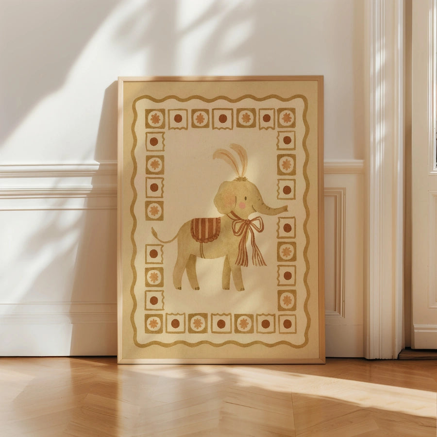 Elefanten-Kinderzimmerbild – Niedliche Tierwanddeko für Kinder