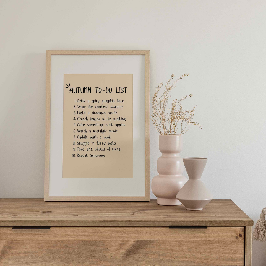 Autumn To-Do List Wall Art – Cozy Fall Quote Print