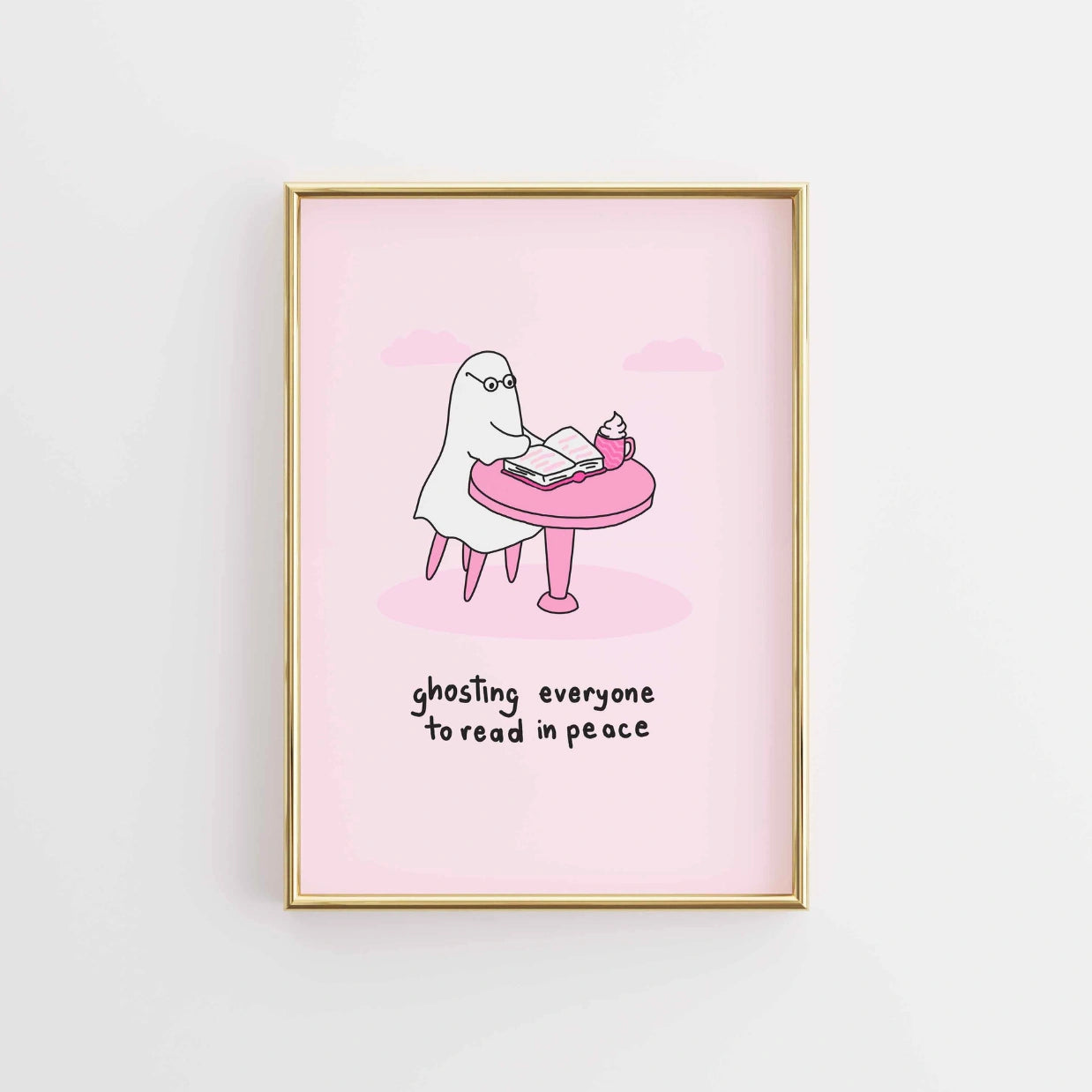 Ghosting Everyone  – Pink Halloween Print