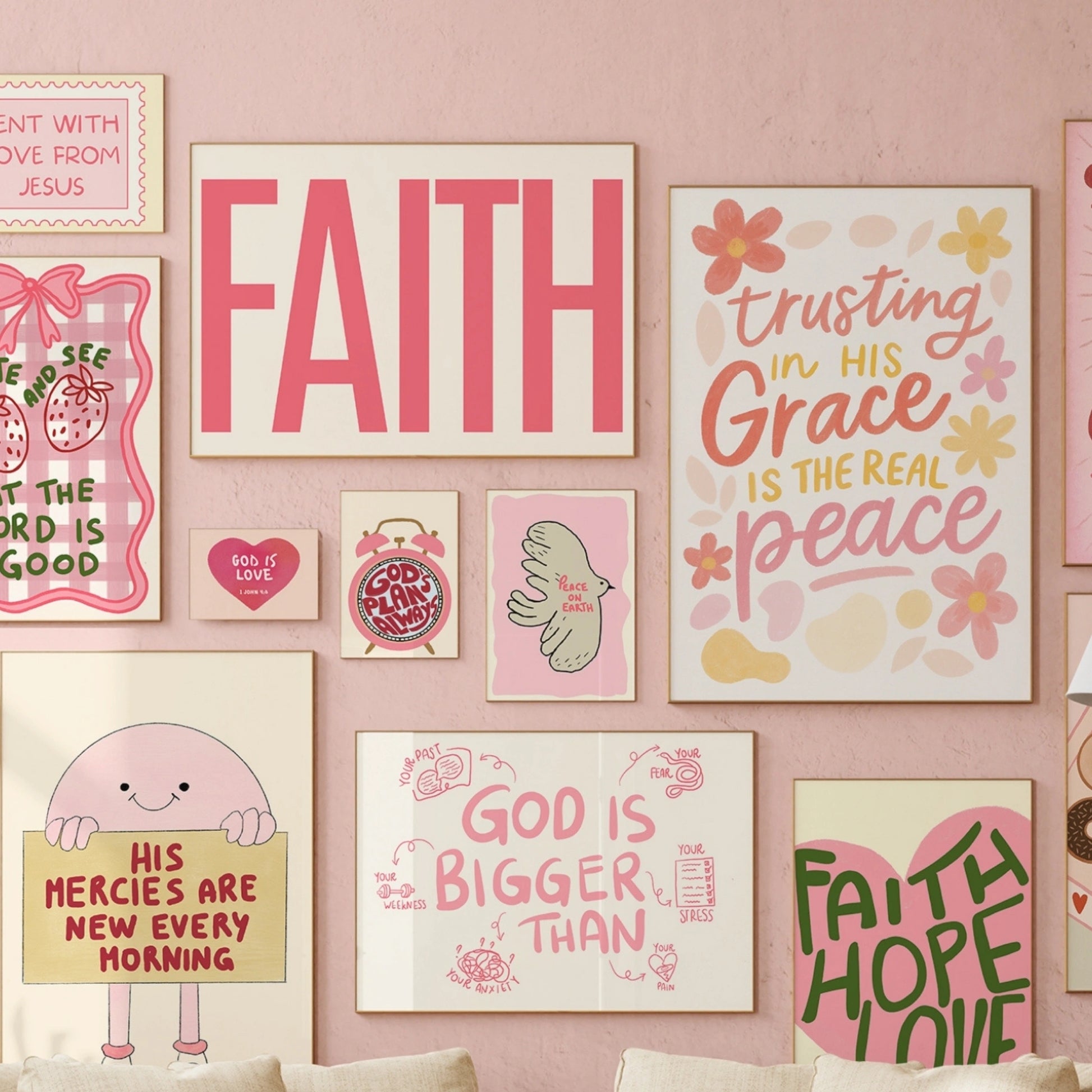 Handmade Pink Christian, over 100 prints