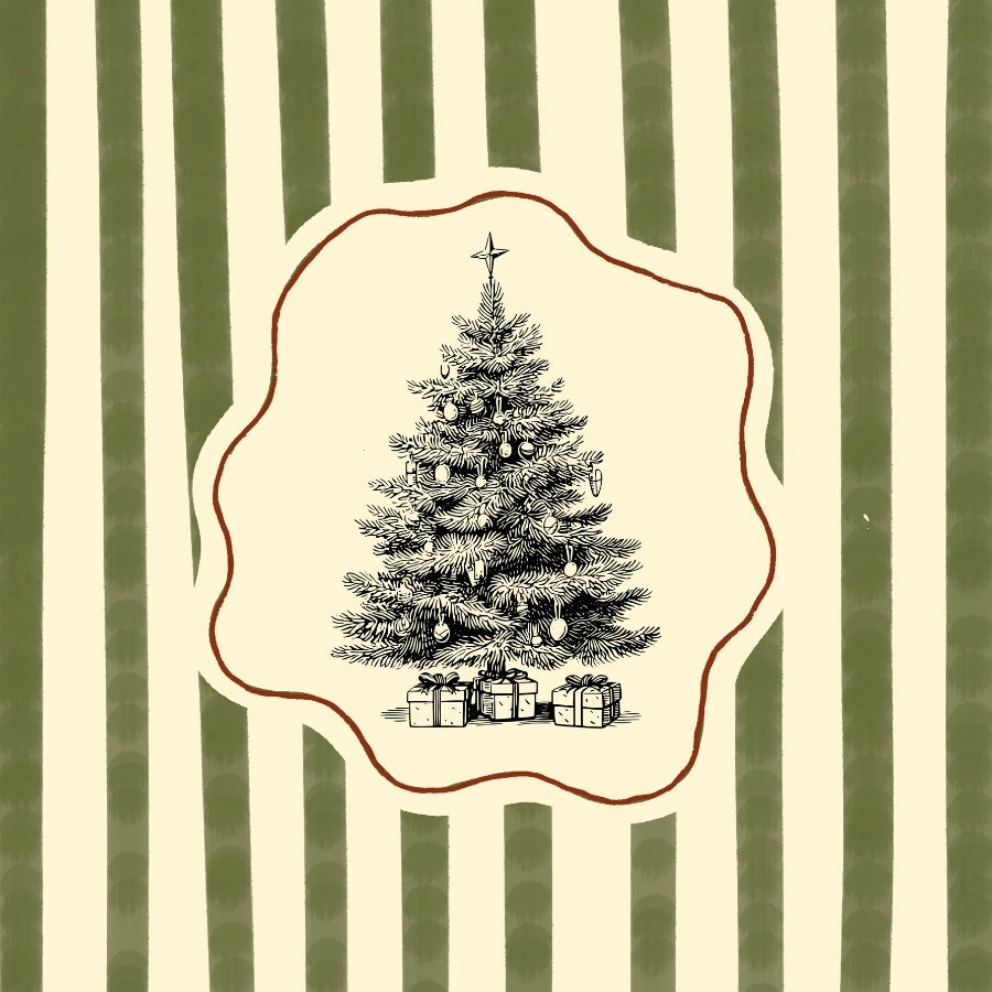 Vintage Christmas Tree Wall Art