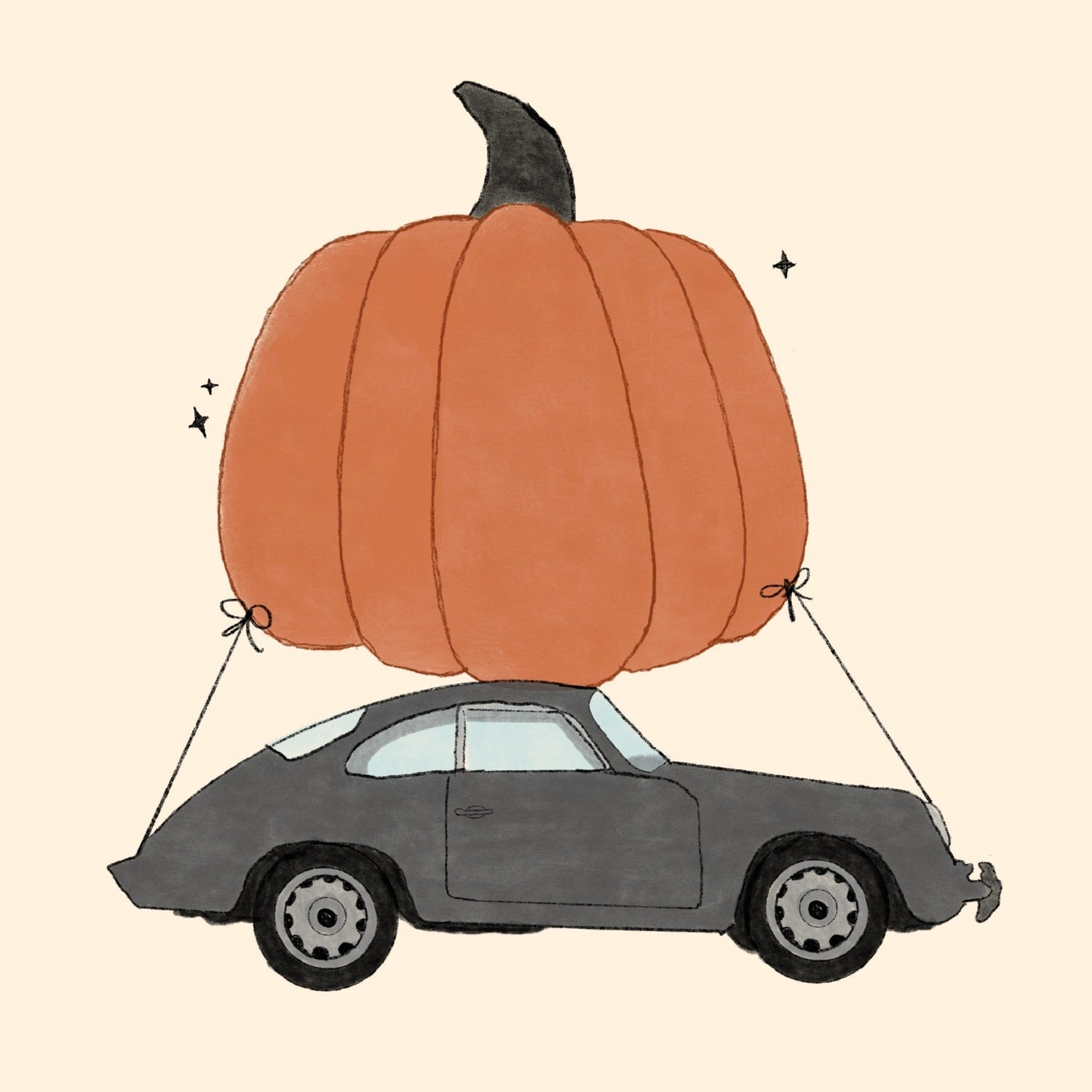 Pumpkin Car Wall Art – Halloween Print