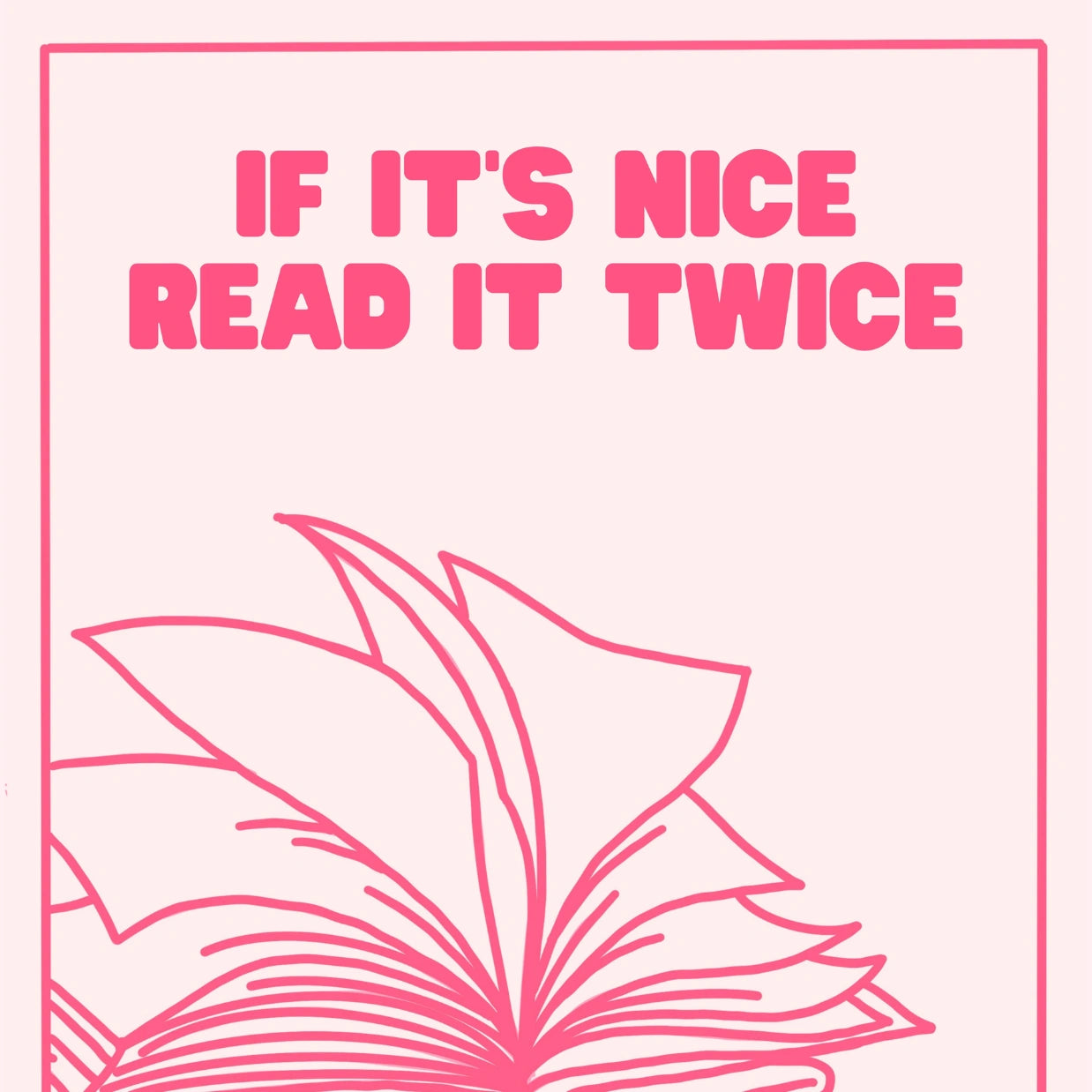 Read It Twice – Bookish Pink Print