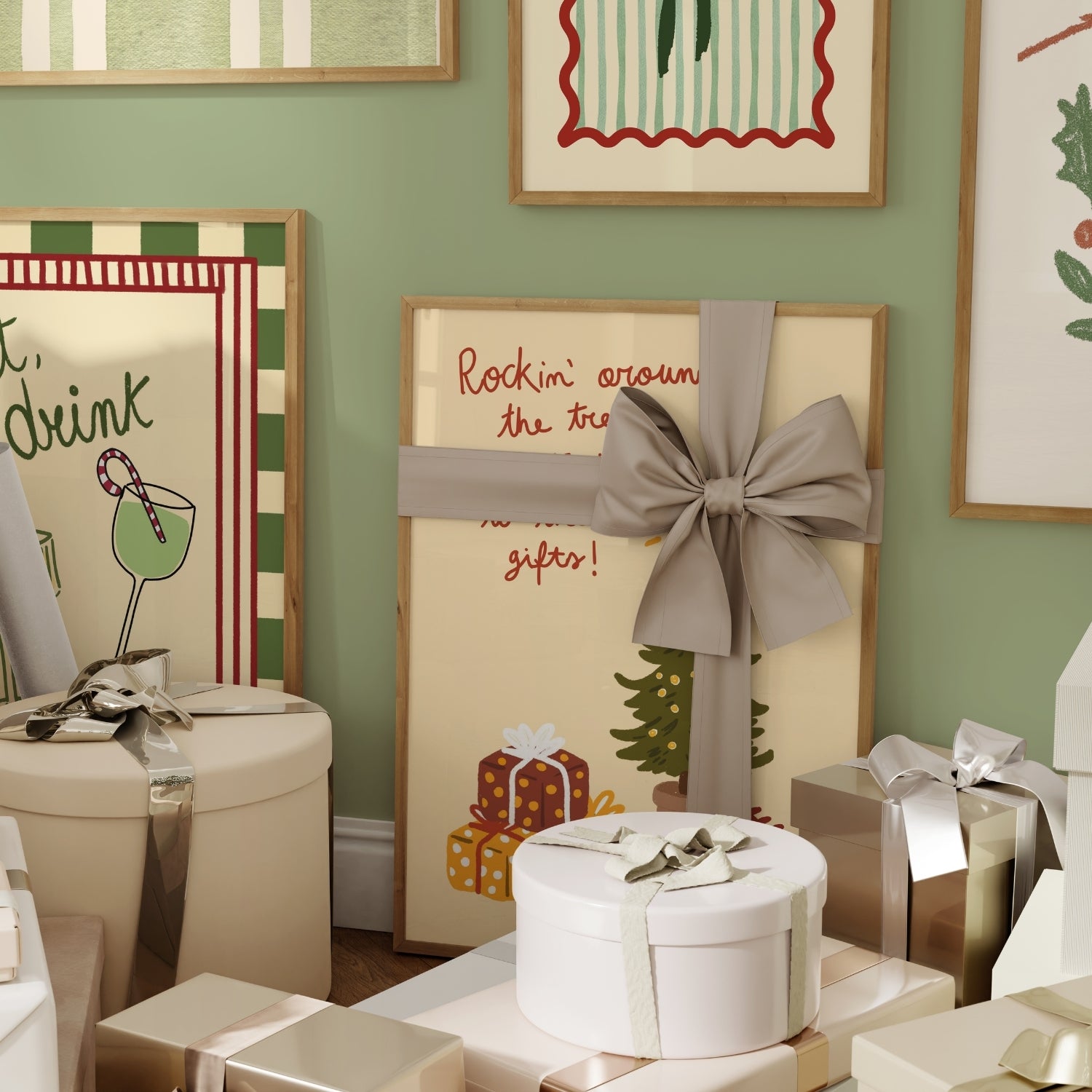 Green Christmas Posters