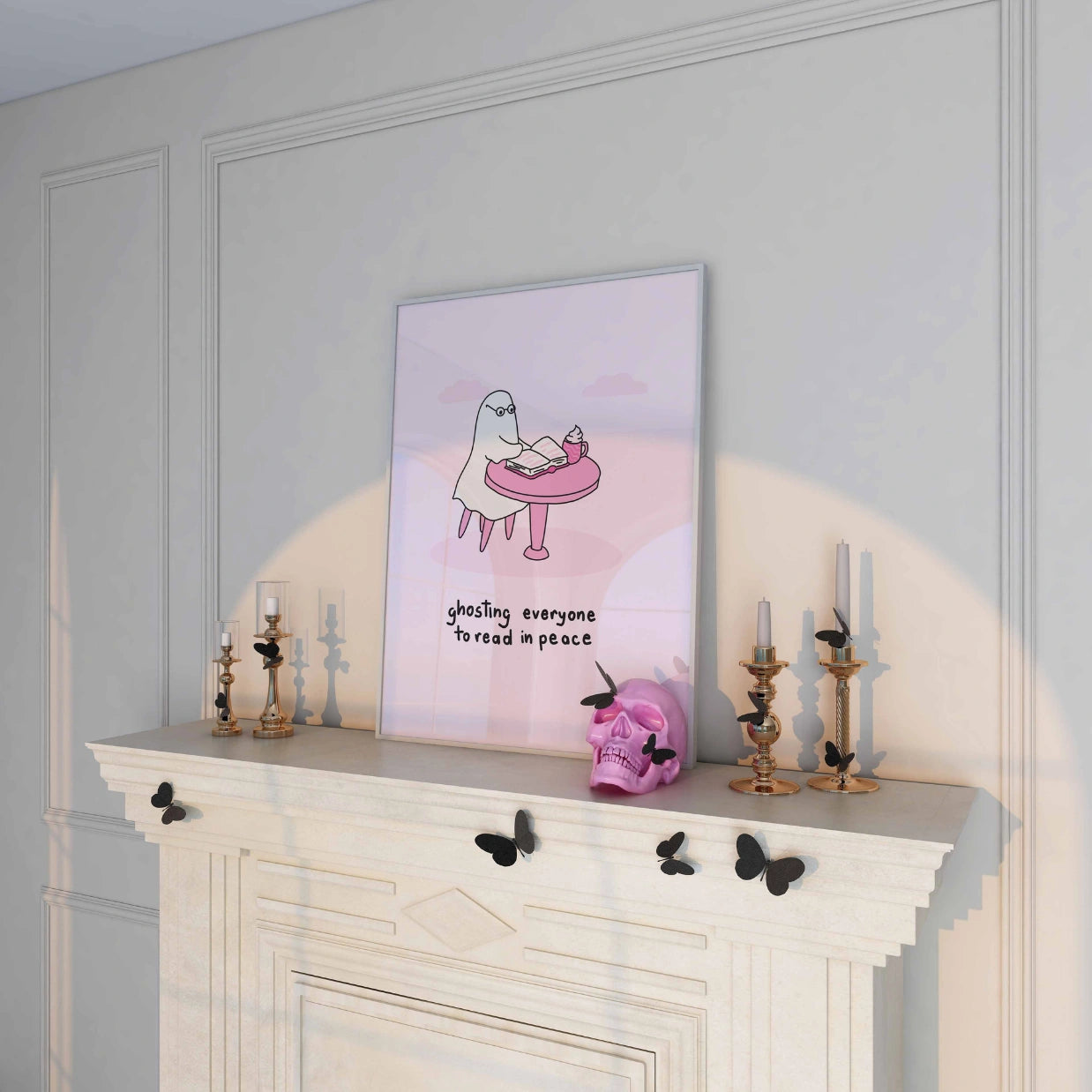 Ghosting Everyone  – Pink Halloween Print