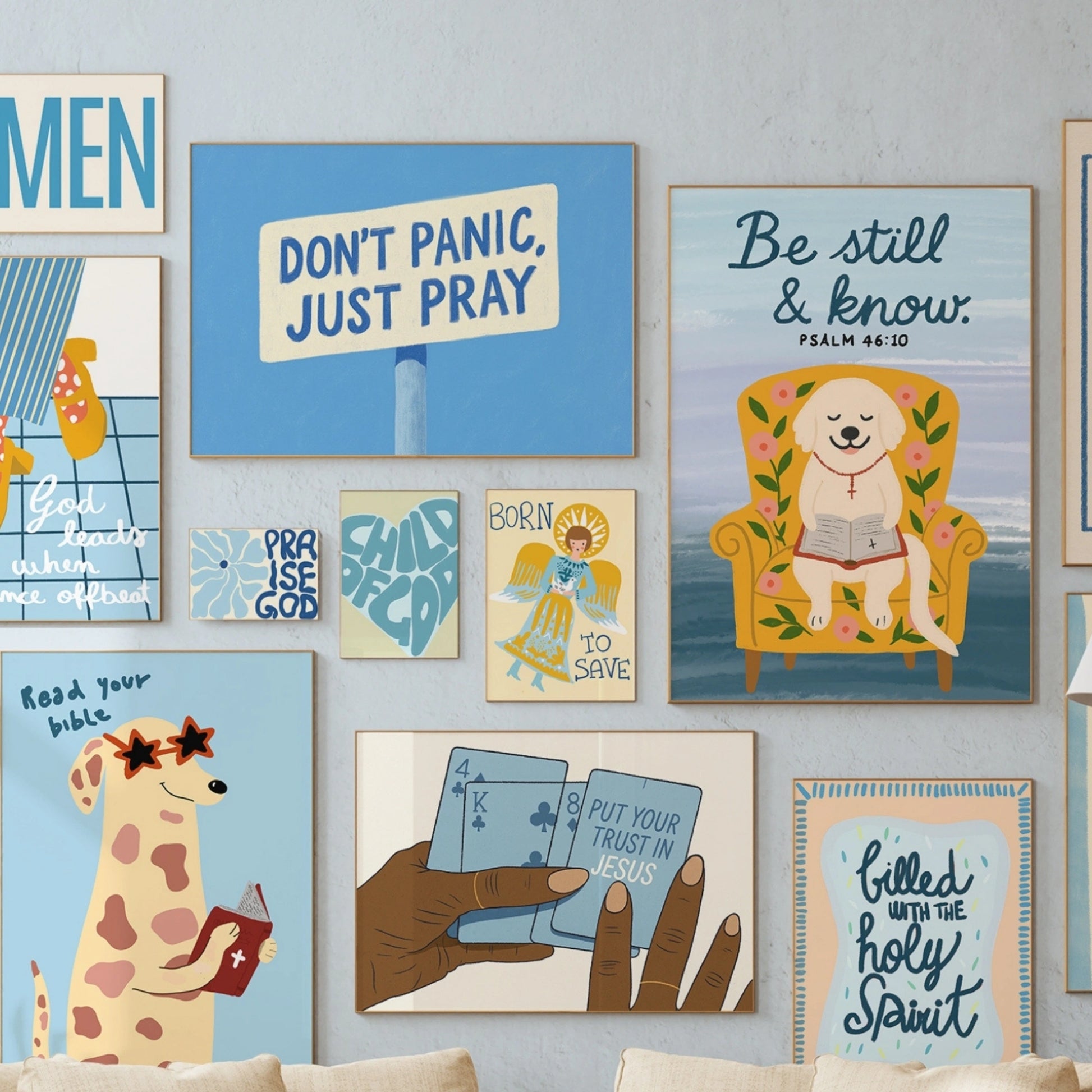 Handmade Blue Christian, over 100 prints