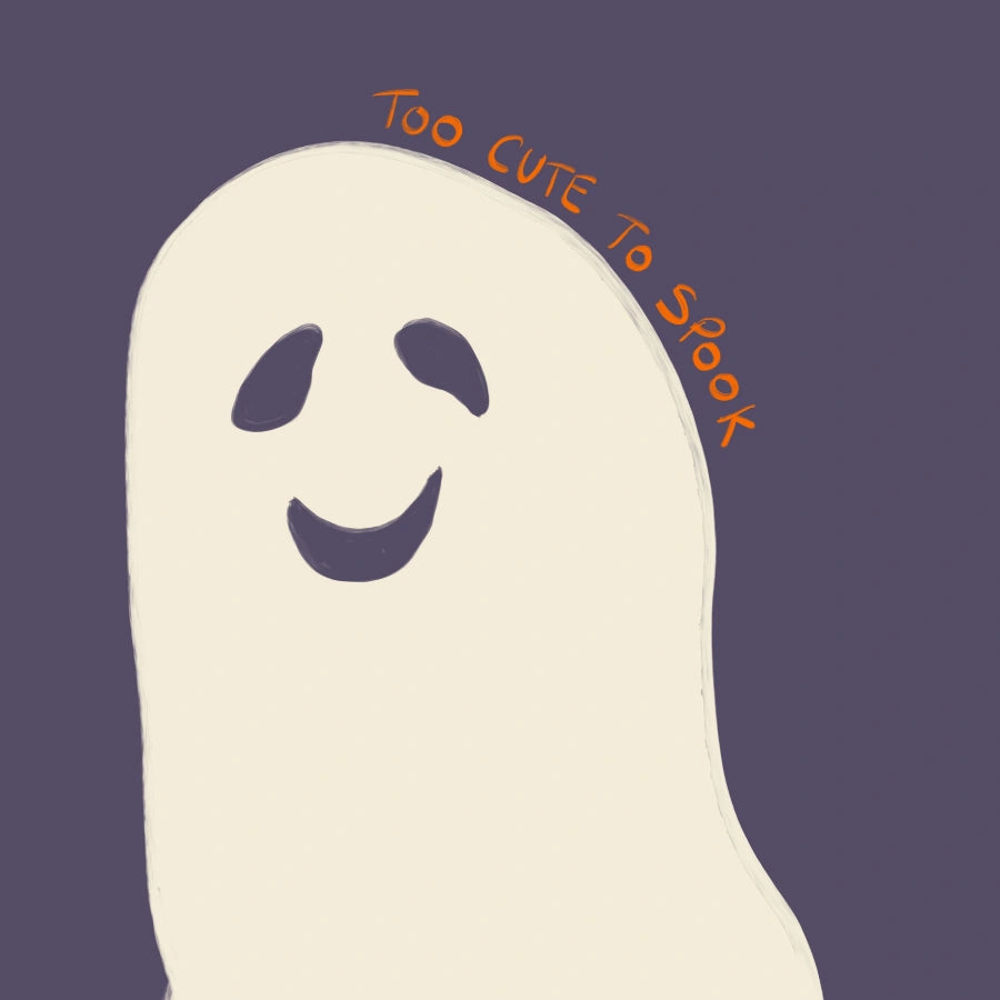 Too Cute to Spook Print – Funny Ghost Halloween Wall Art