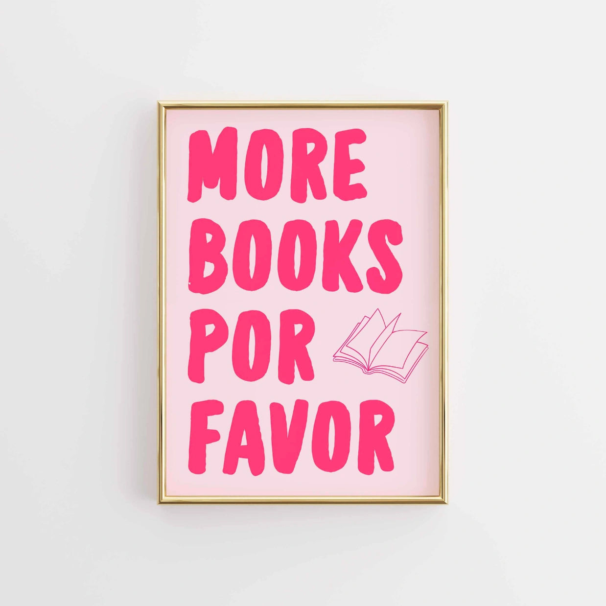 Mehr Bücher bitte – Pink Bookish Print