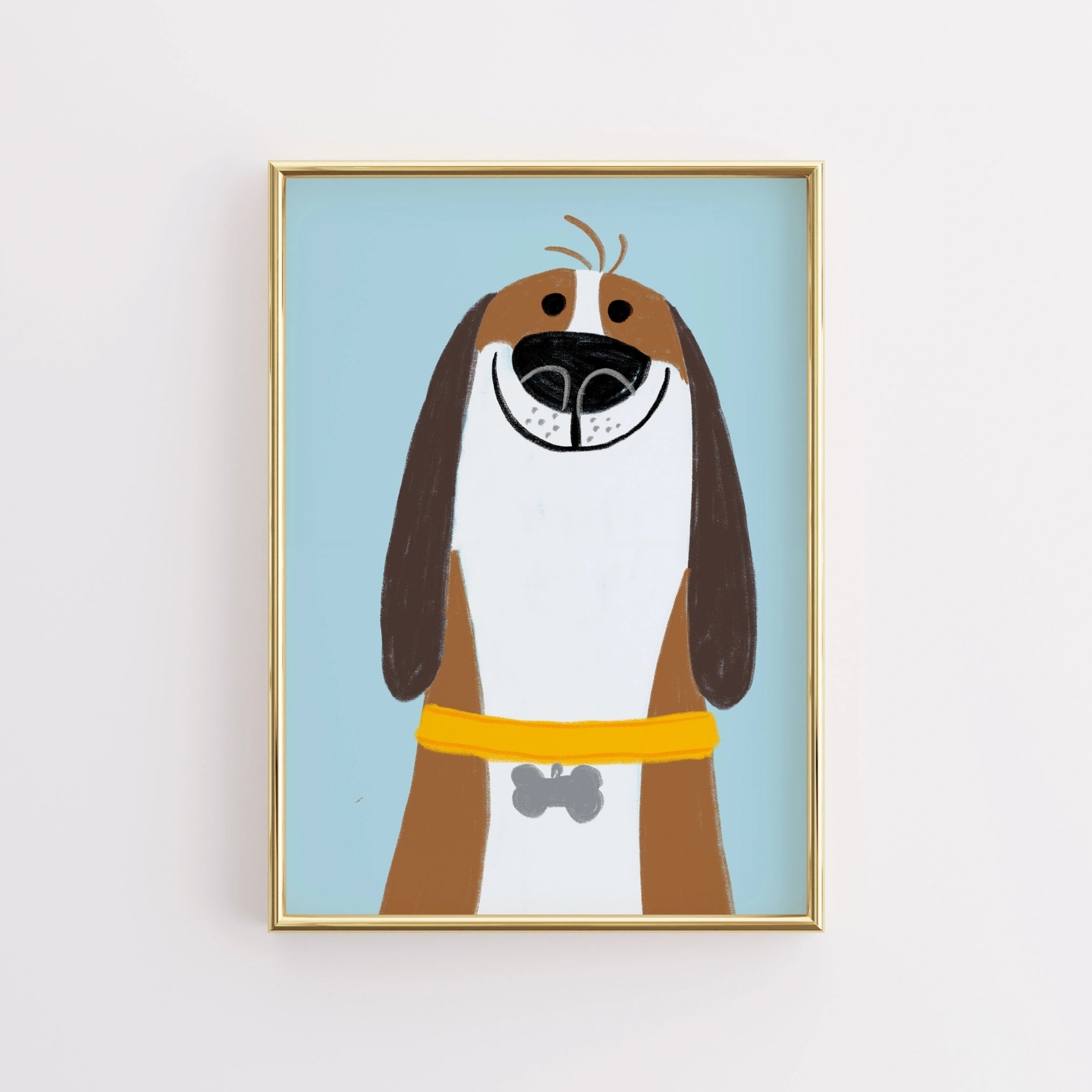 Happy Dog Nursery Wall Art – Cute Smiling Puppy Print for Kids Room