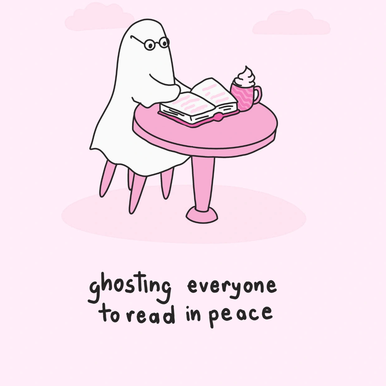 Ghosting Everyone  – Pink Halloween Print