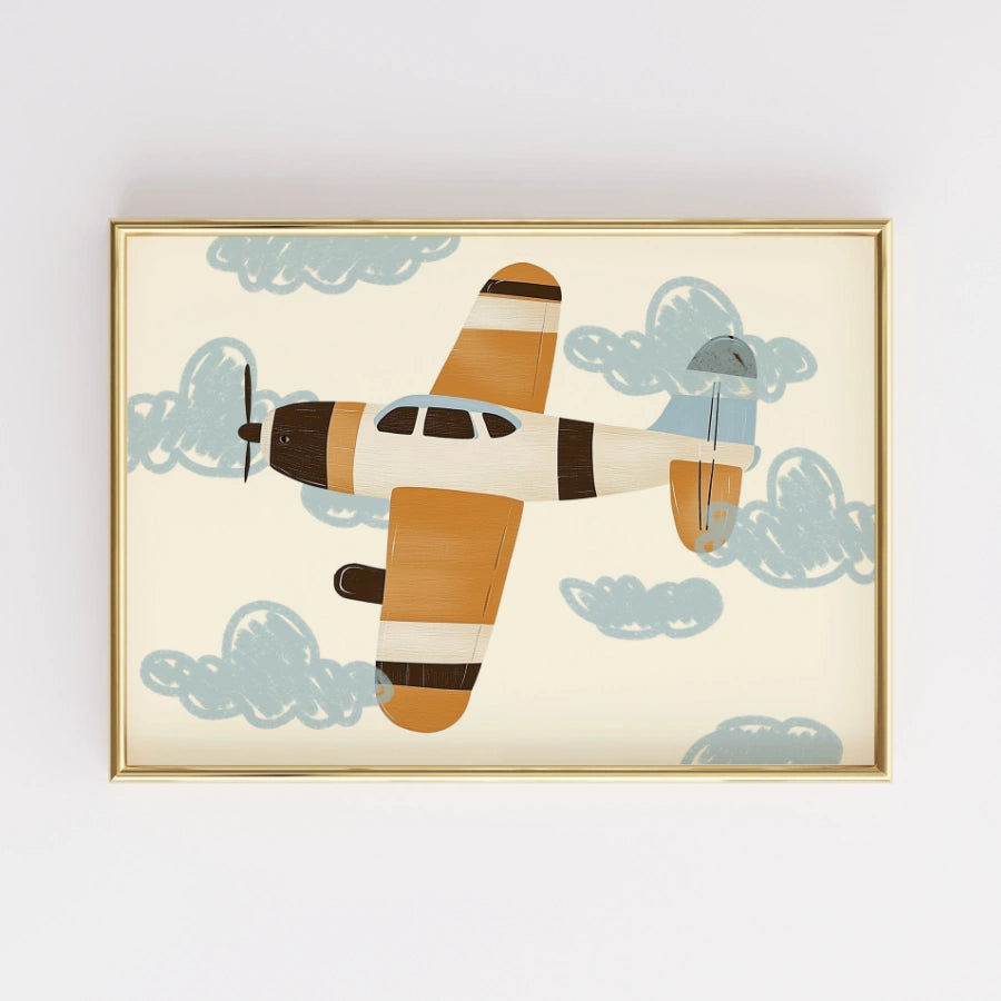 Airplane Nursery Print – Cute Plane Wall Art for Boys