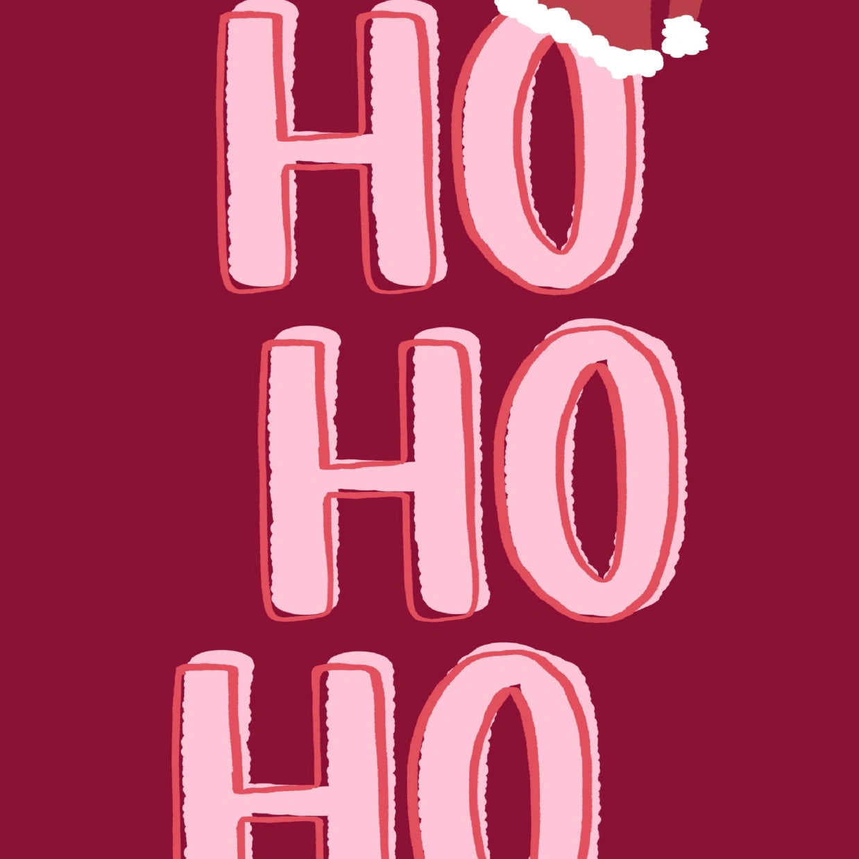 Weihnachtstypografie in Rot und Rosa