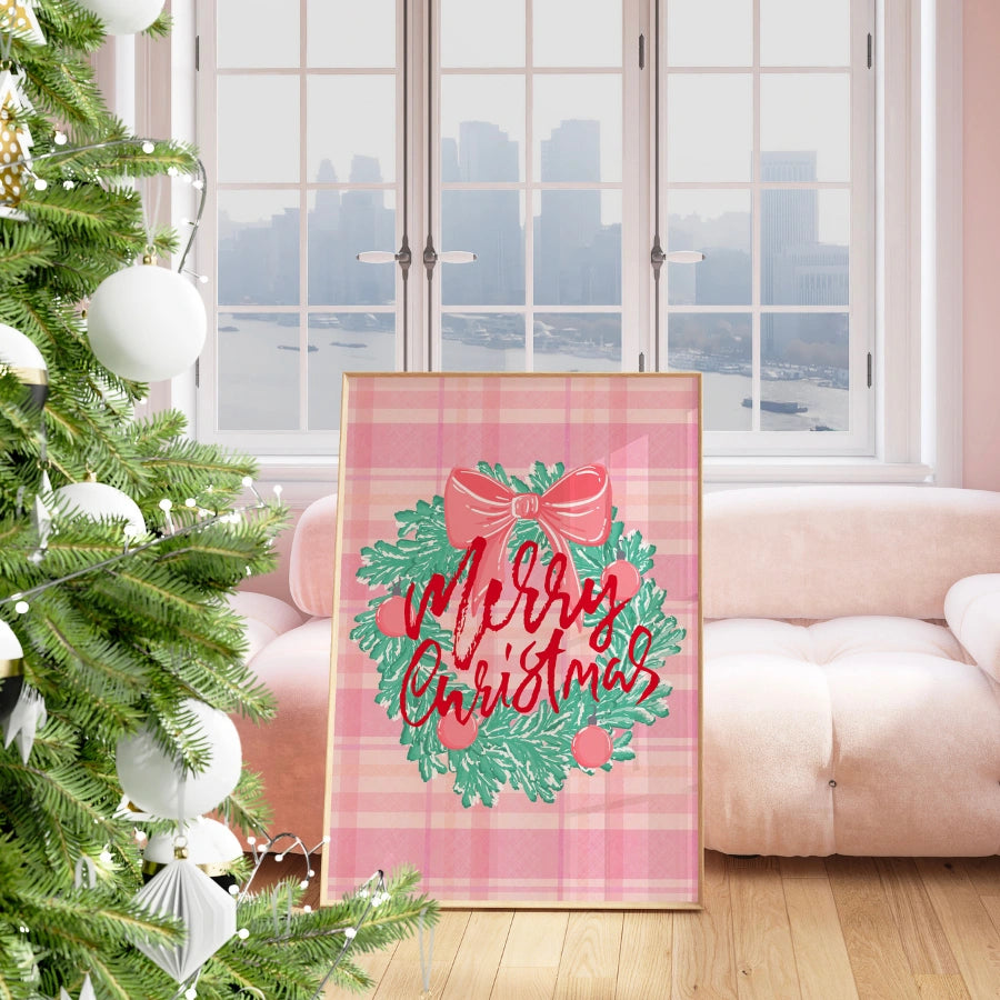 Plaid Christmas Wreath – Preppy Festive Decor