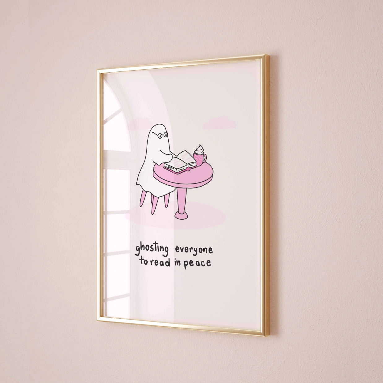 Ghosting Everyone  – Pink Halloween Print