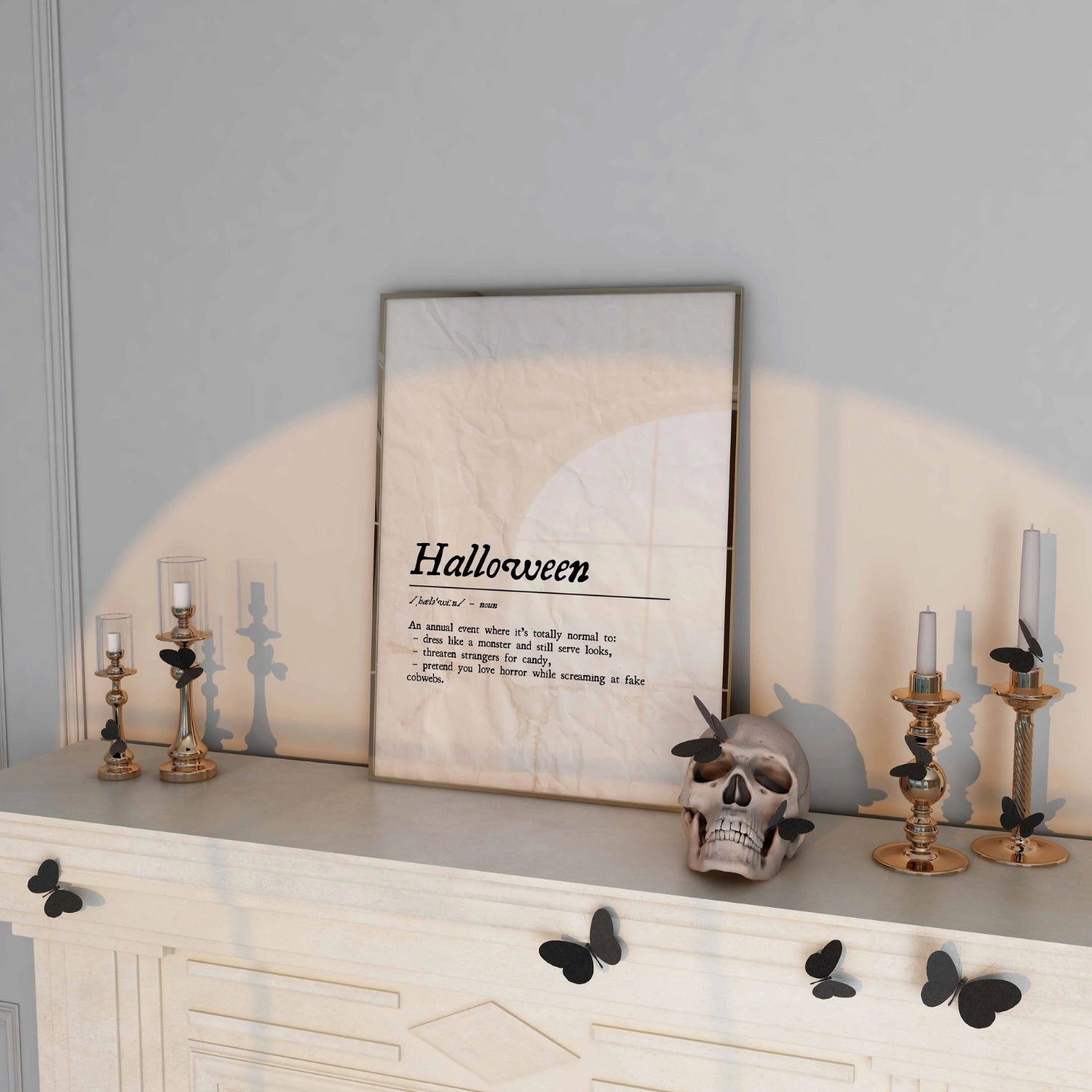 Funny Halloween Definition Print – Minimal Spooky