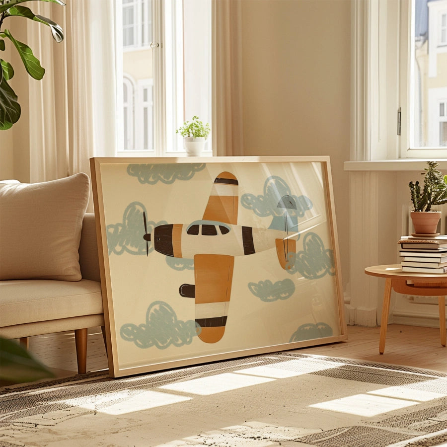 Airplane Nursery Print – Cute Plane Wall Art for Boys