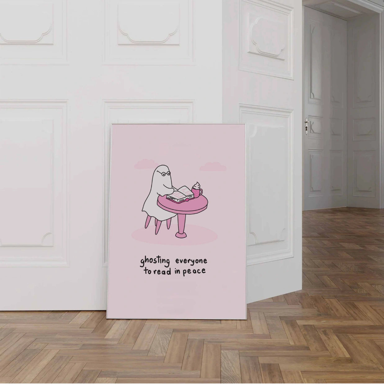 Ghosting Everyone  – Pink Halloween Print