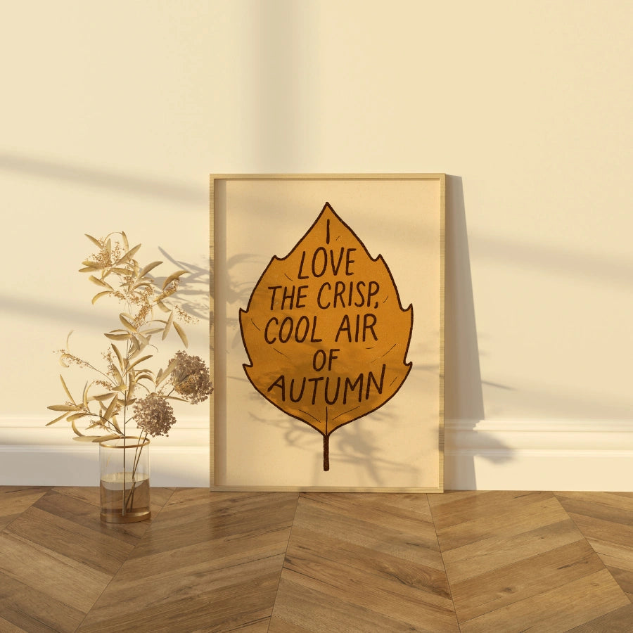 Crisp Autumn Air Wall Art - Cozy Fall Quote Print