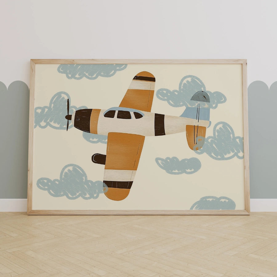 Airplane Nursery Print – Cute Plane Wall Art for Boys