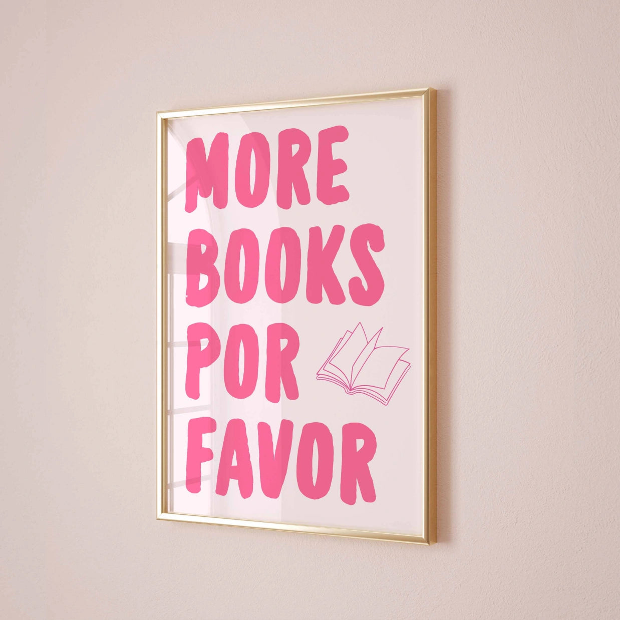 Mehr Bücher bitte – Pink Bookish Print