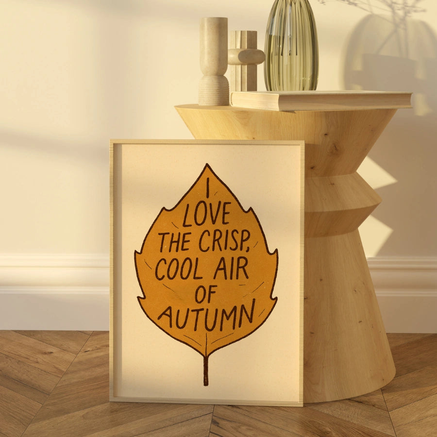 Crisp Autumn Air Wall Art - Cozy Fall Quote Print