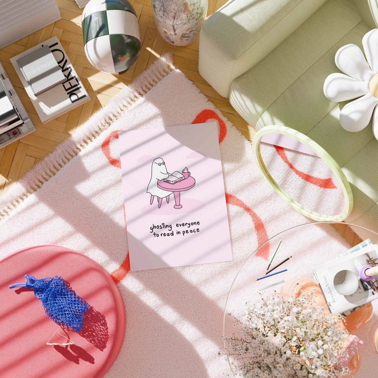 Ghosting Everyone  – Pink Halloween Print