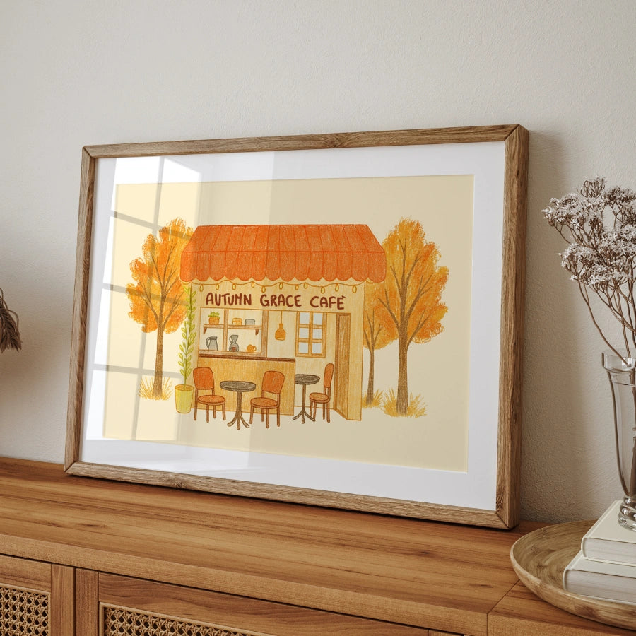 Autumn Grace Café Wall Art - Christian Fall Print