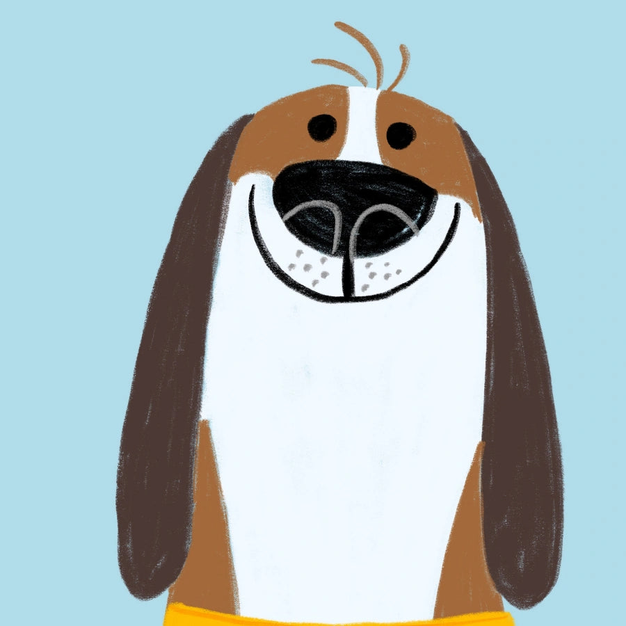 Happy Dog Nursery Wall Art – Cute Smiling Puppy Print for Kids Room