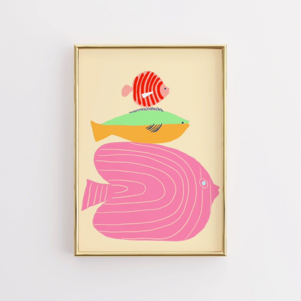 Colorful Fish Wall Art - Coastal Kids Room Print