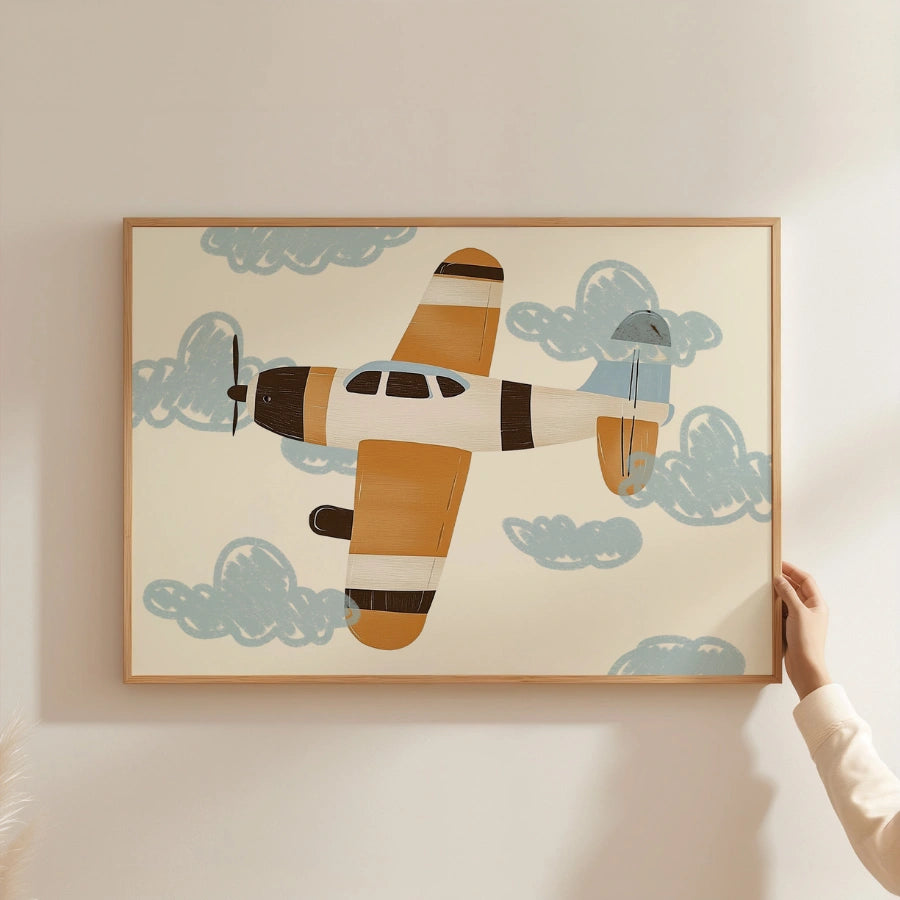 Airplane Nursery Print – Cute Plane Wall Art for Boys