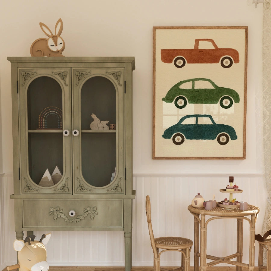 Race Car Nursery Print - Colorful Racing Wall Art for Kids