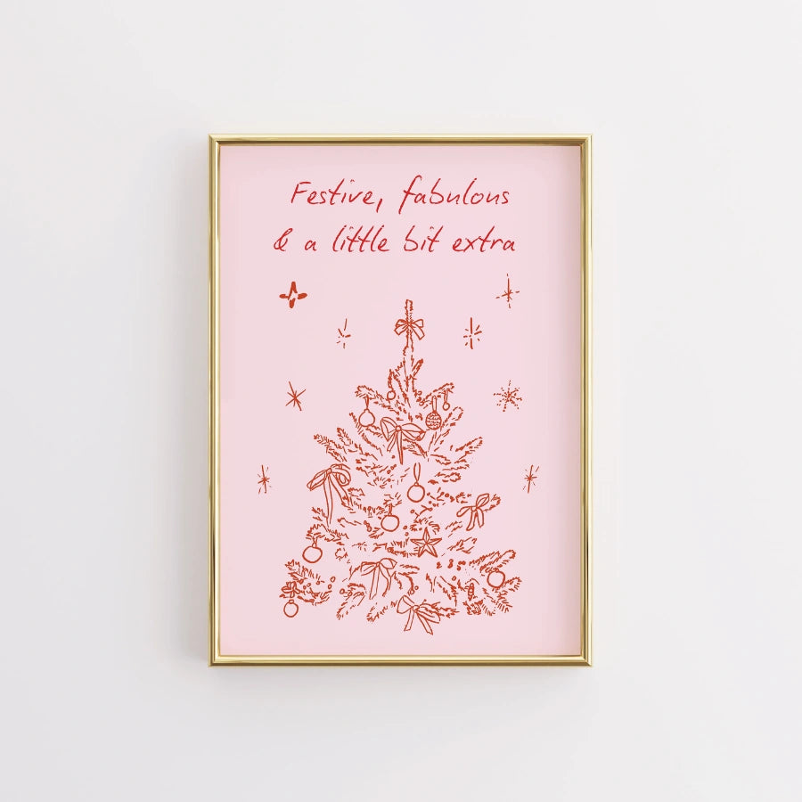 Fabulous Festive Tree – Minimal Line Art Holiday Poster