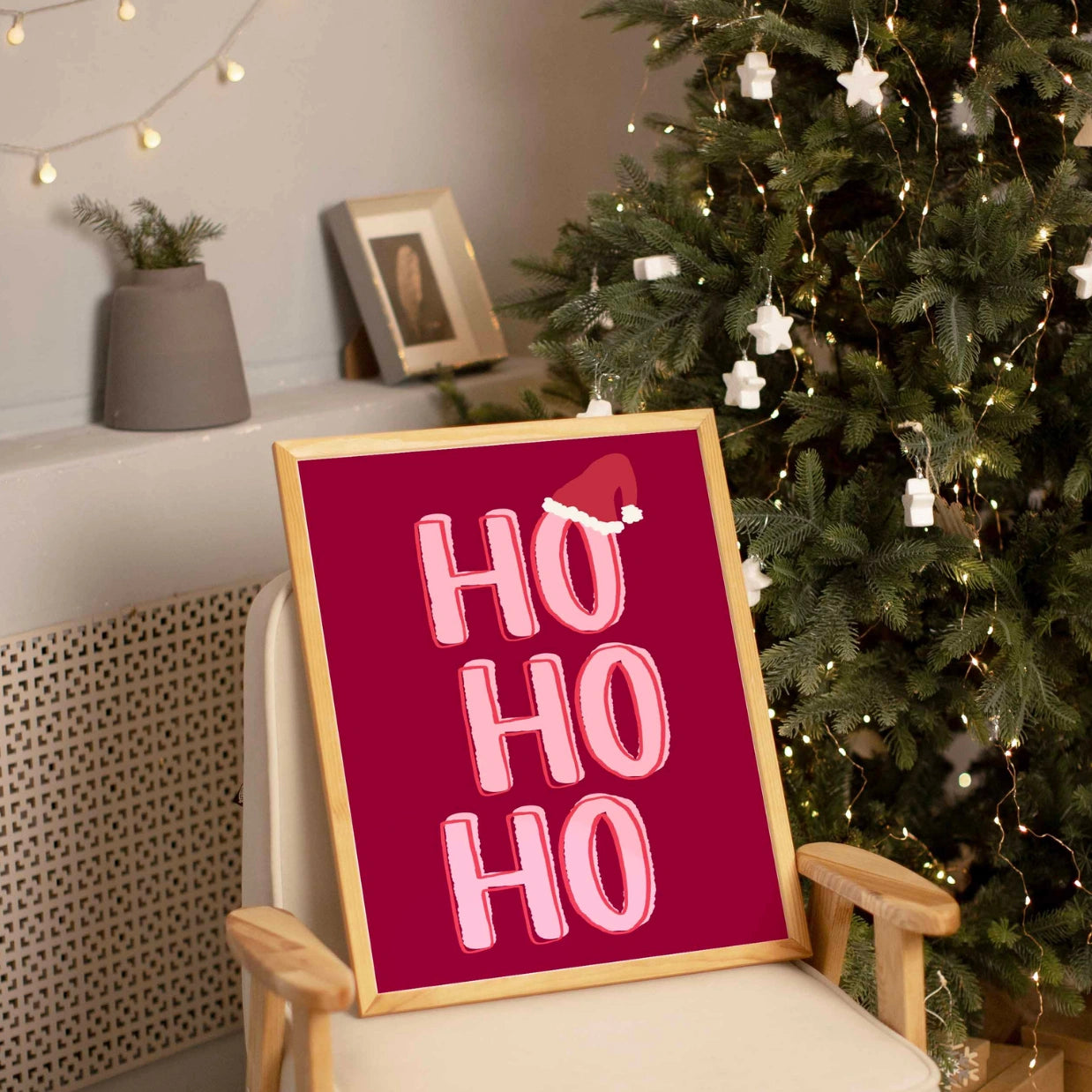 Weihnachtstypografie in Rot und Rosa