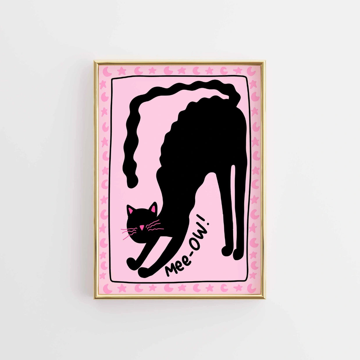 Mee-OW Black Cat  – Halloween Print