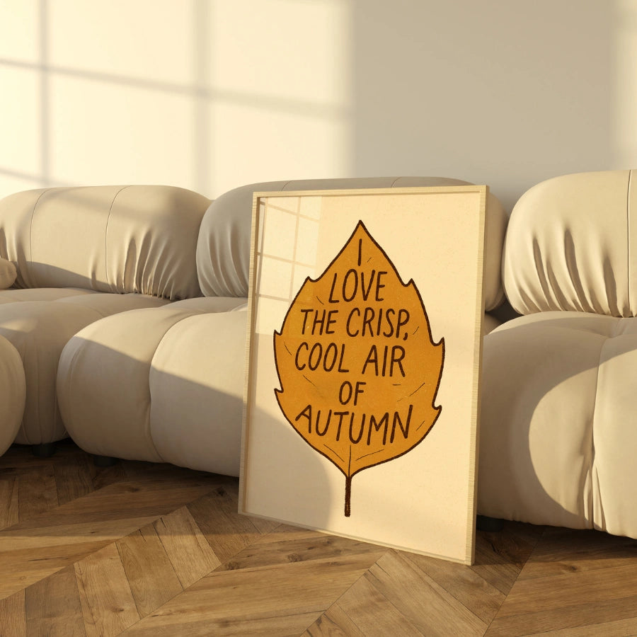 Crisp Autumn Air Wall Art - Cozy Fall Quote Print