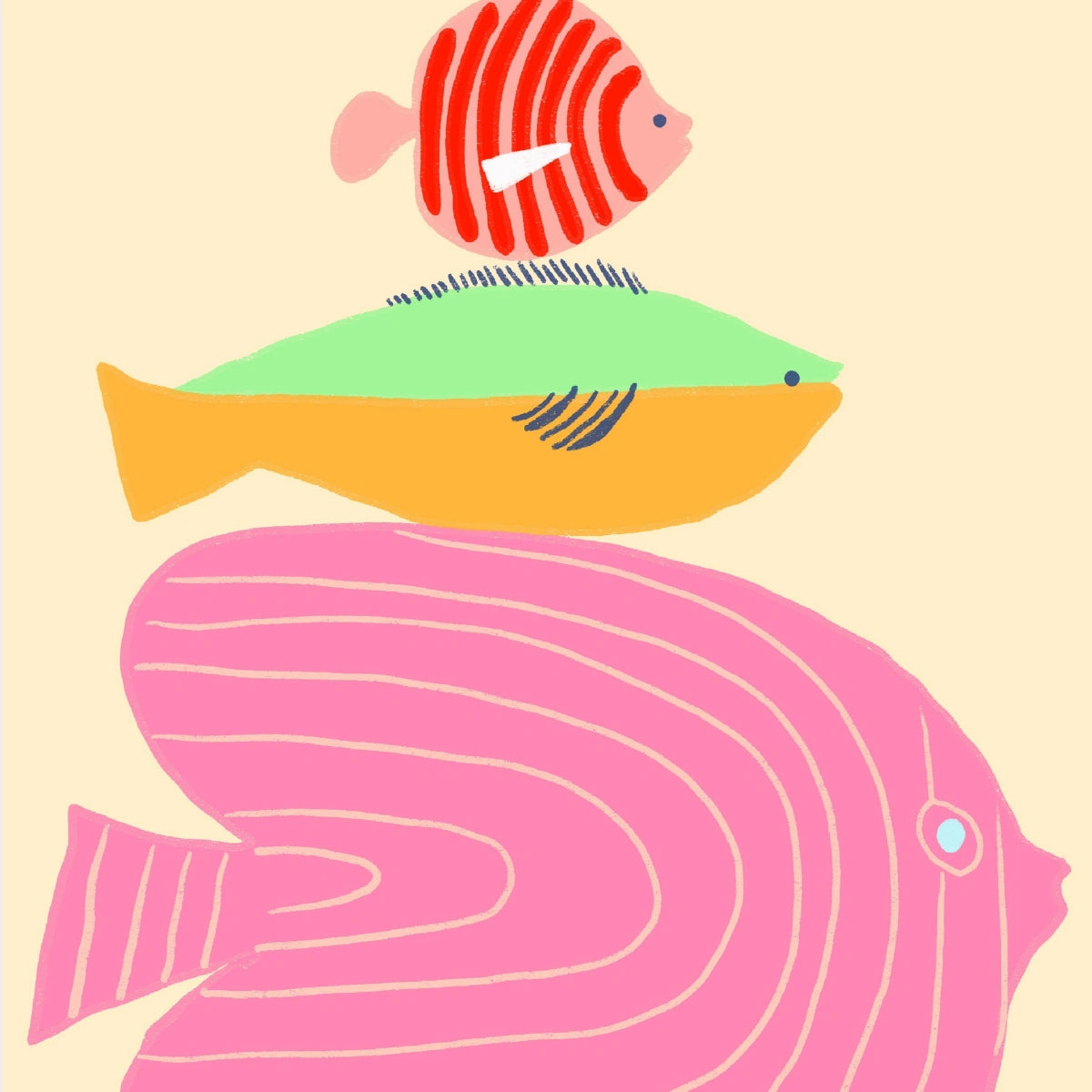 Colorful Fish Wall Art - Coastal Kids Room Print