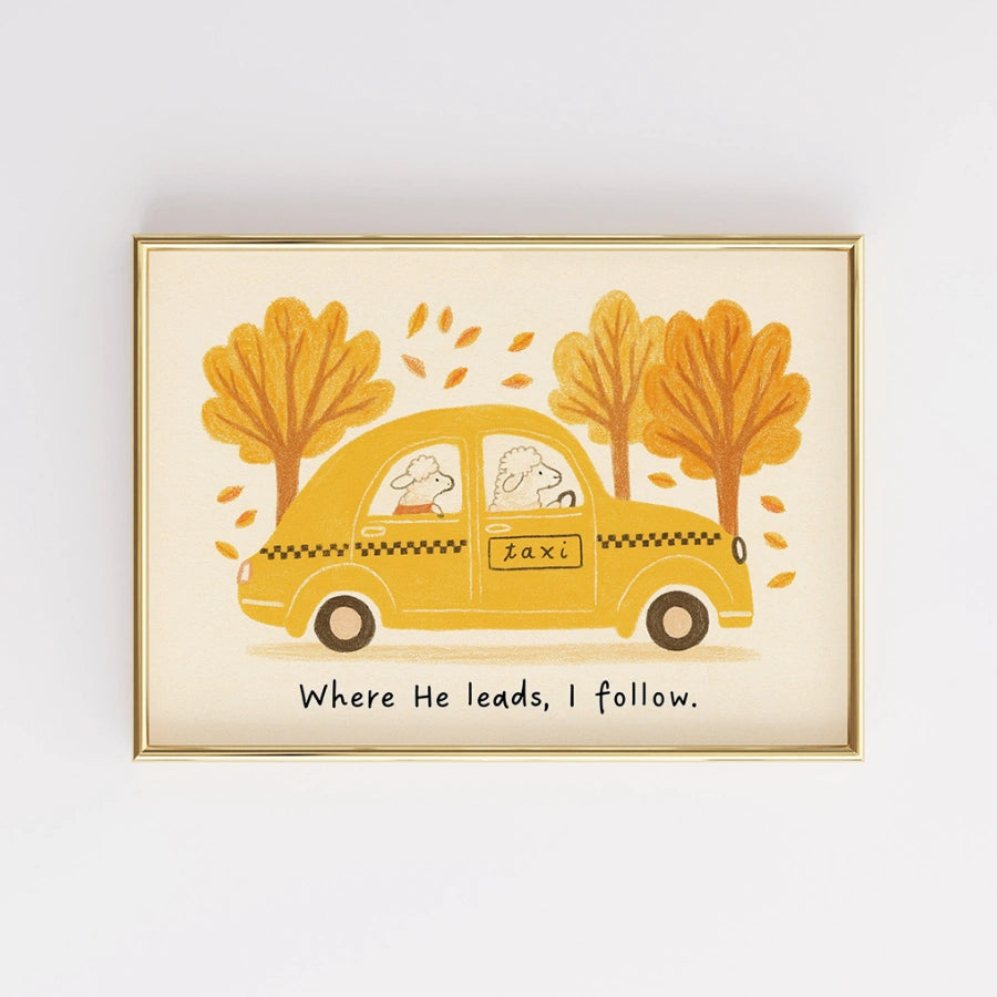 Where He Leads I Follow Wall Art - Faith Inspired Scripture Artwork