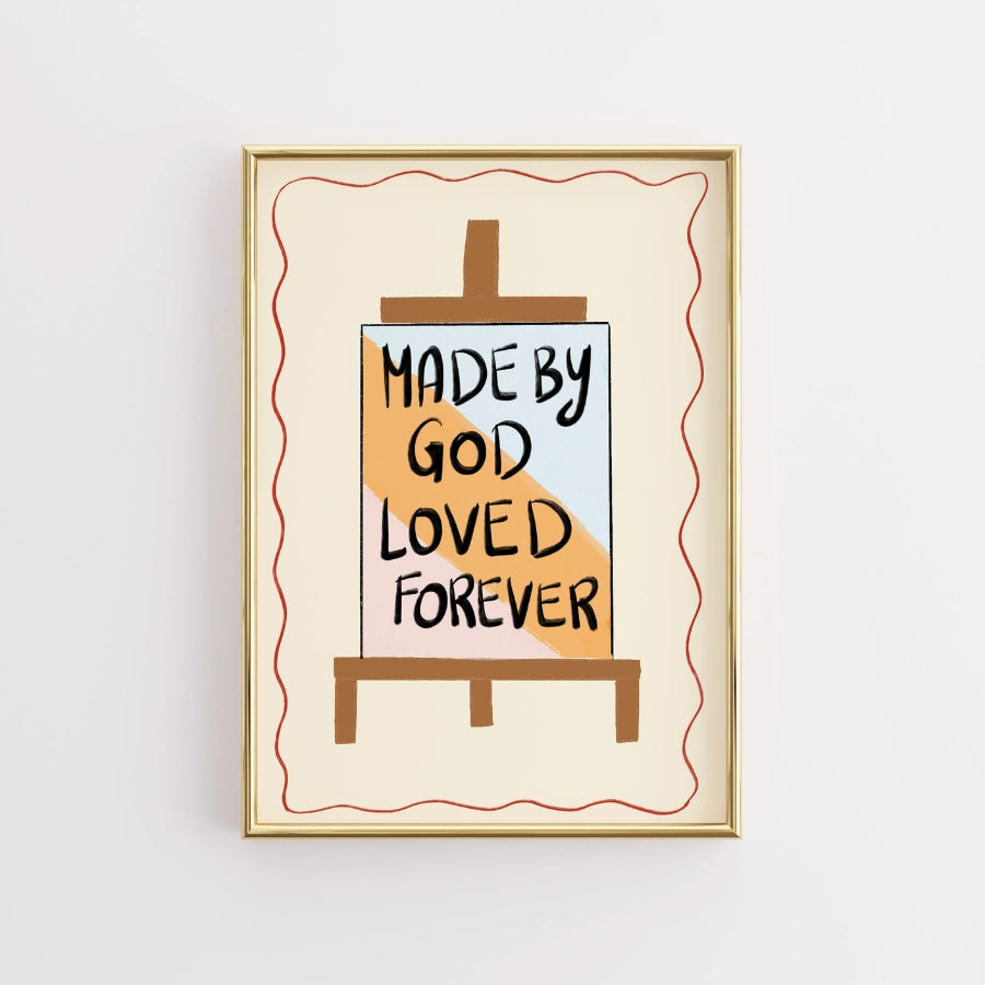 Made by God Christian Wall Art – Pastel Easel Print