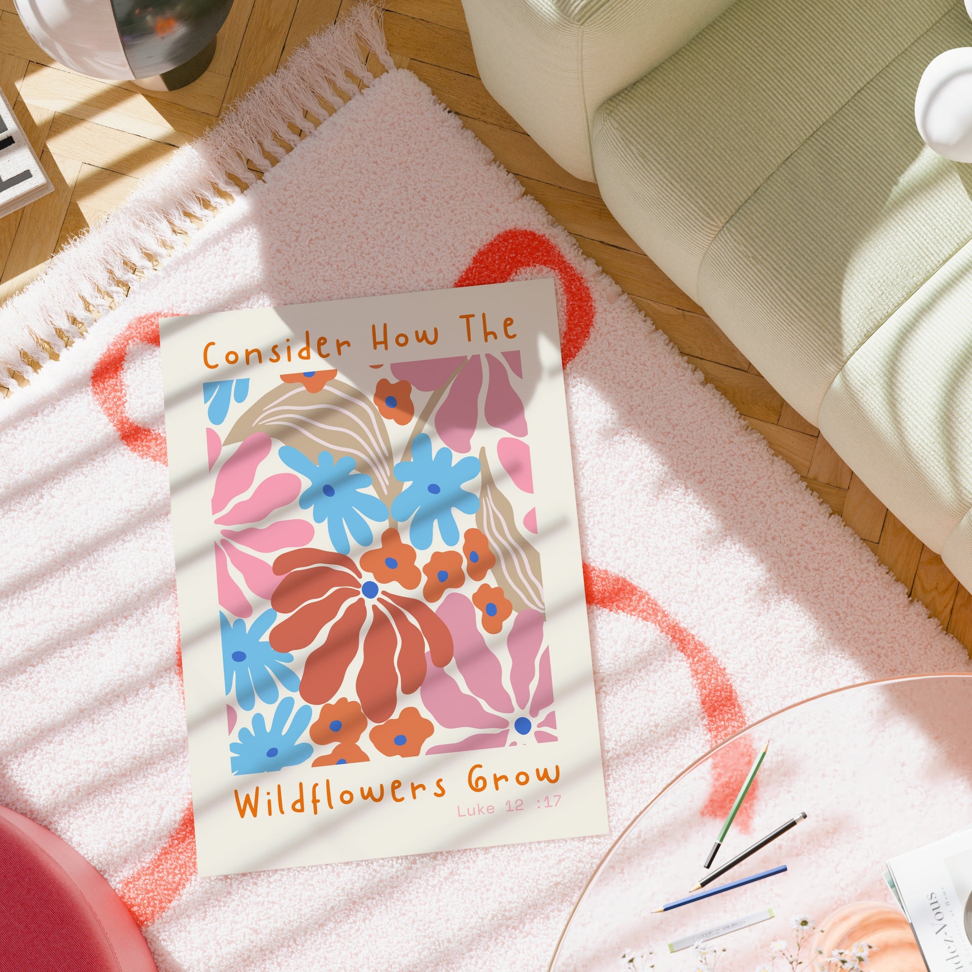 Wildflowers Grow Bible Verse Print – Floral Scripture Wall Art