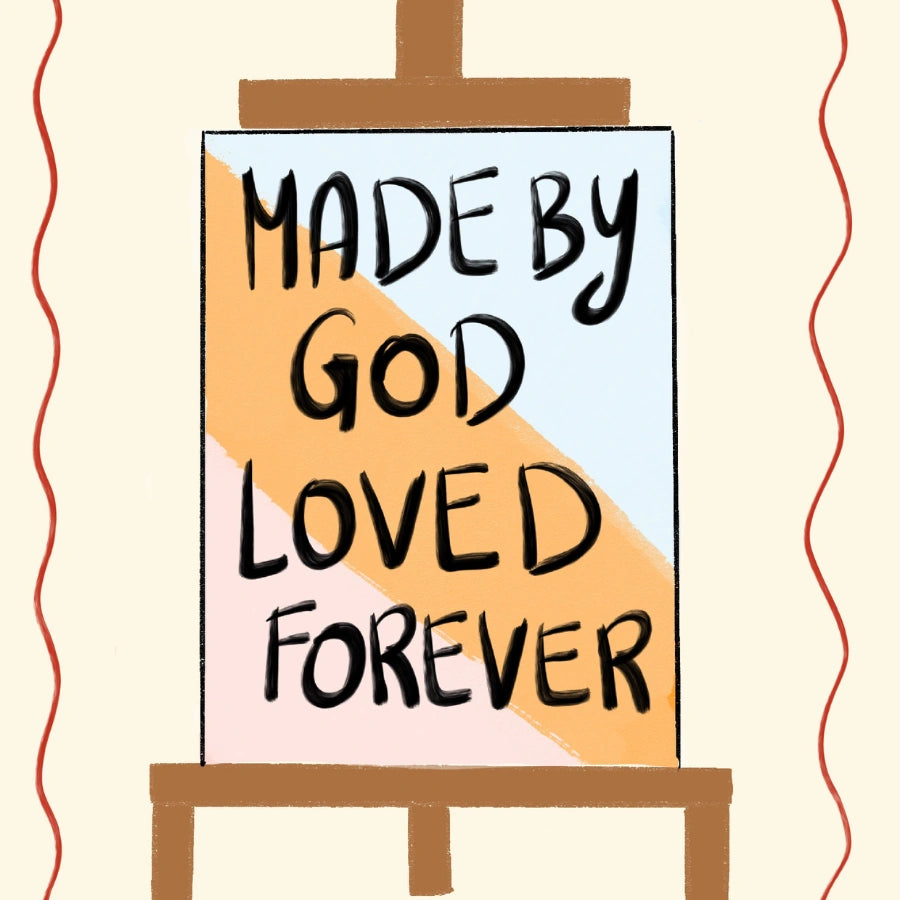 Made by God Christian Wall Art – Pastel Easel Print