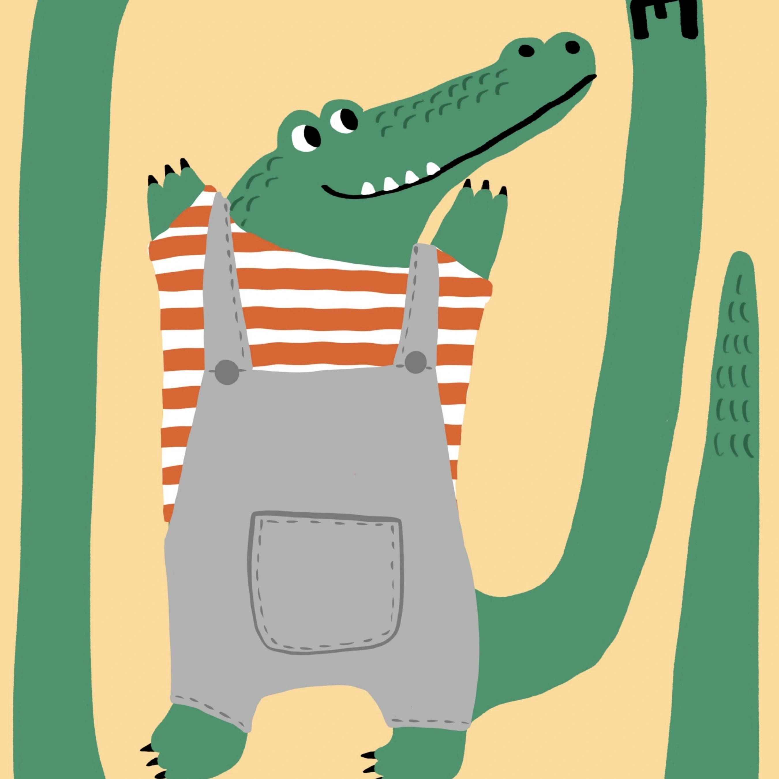 Funny Crocodile Kids Wall Art
