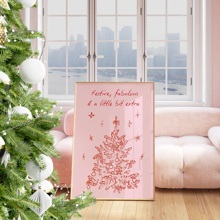 Fabulous Festive Tree – Minimal Line Art Holiday Poster